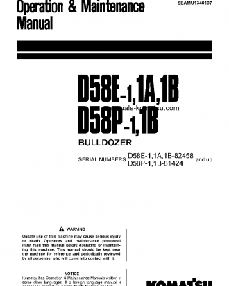 D58P-1(JPN)-POWER ANGLE AND TILT DOZER S/N 81424-81665 Operation manual (English)