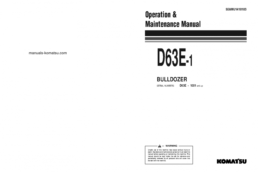 D63E-1(JPN) S/N 1001-UP Operation manual (English)