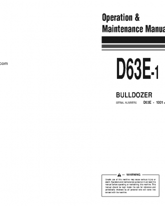 D63E-1(JPN) S/N 1001-UP Operation manual (English)
