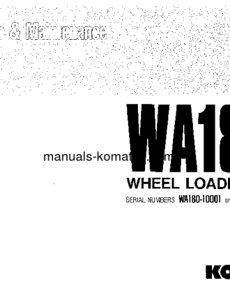 WA180-1(JPN) S/N 10001-UP Operation manual (English)