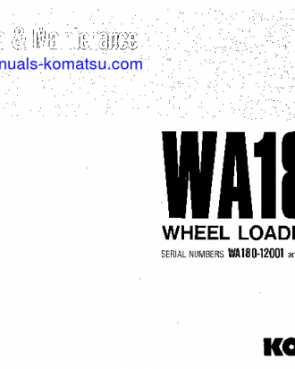 WA180-1(JPN) S/N 12001-UP Operation manual (English)