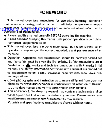 WA180-1(JPN) S/N 12001-UP Operation manual (English)