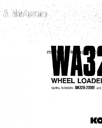 WA320-1(JPN) S/N 20001-UP Operation manual (English)