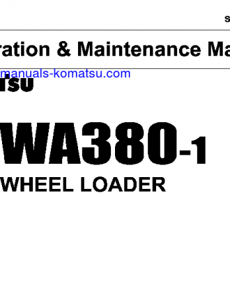 WA380-1(JPN) S/N 10001-20000 Operation manual (English)