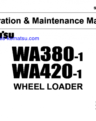 WA380-1(JPN) S/N 20001-20291 Operation manual (English)