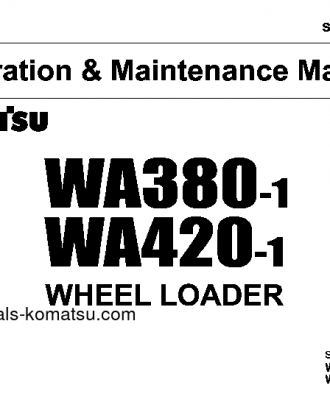 WA420-1(JPN) S/N 20159-UP Operation manual (English)