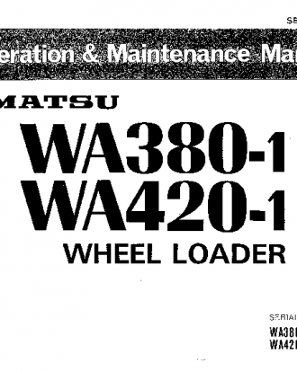 WA380-1(JPN)-C SPEC S/N 10001-UP Operation manual (English)