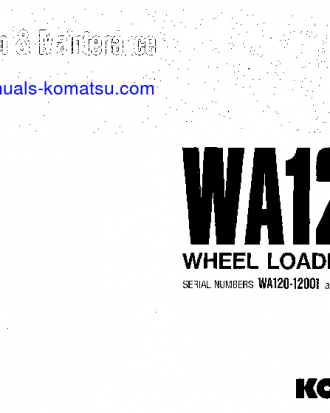 WA120-1(JPN) S/N 12001-UP Operation manual (English)