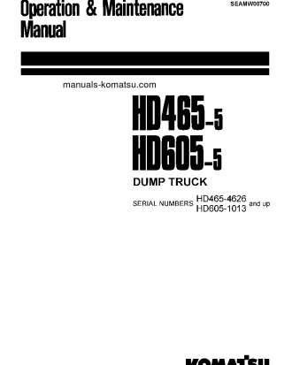 HD465-5(JPN)-TM CNTRL SYSTEM S/N 4626-UP Operation manual (English)