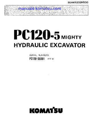 PC120-5(JPN)-MIGHTY S/N 36601-UP Operation manual (English)