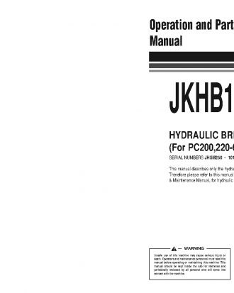 JKHB1500(JPN) S/N 1011-UP Operation manual (English)