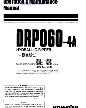 DRP060-4(JPN)-MULTI RIPPER Operation manual (English)