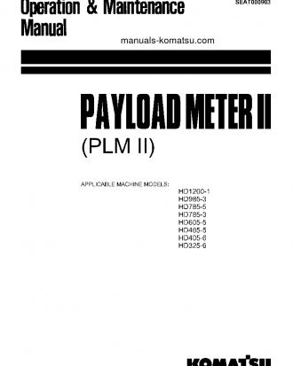 HD605-5(JPN)-PAYLOAD METER 2 S/N 1001-UP Operation manual (English)