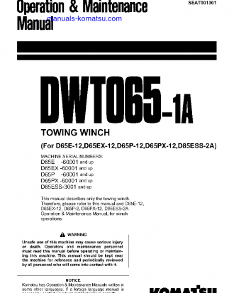 DWT065-1(JPN)-TOWING WINCH Operation manual (English)