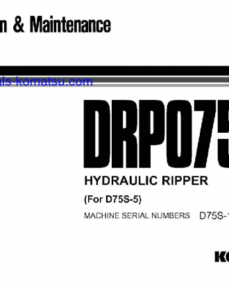 DRP075-1(JPN)-HYDRAULIC RIPPER FOR D75S-5 Operation manual (English)