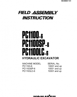 PC1100SP-6(JPN) S/N 10001-UP Field assembly manual (English)