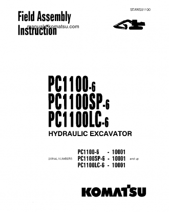 PC1100-6(JPN) S/N 10001-UP Field assembly manual (English)