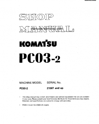 PC03-2(JPN)-FOR EU S/N 21587-UP Shop (repair) manual (English)