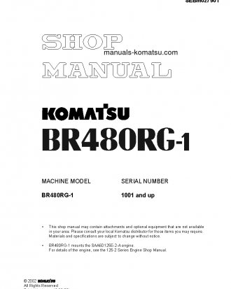 BR480RG-1(JPN) S/N 1001-UP Shop (repair) manual (English)