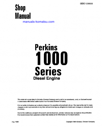 1006-6(GBR)-PERKINS-6T2 S/N U544620W-UP Shop (repair) manual (English)