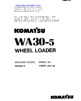 WA30-5(JPN) S/N 15001-22004 Shop (repair) manual (English)