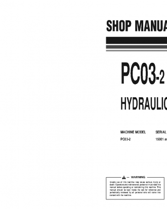 PC03-2(JPN) S/N 15001-UP Shop (repair) manual (English)