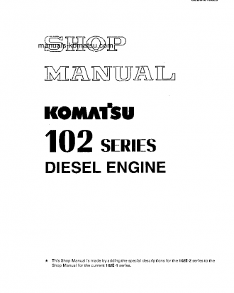 SAA4D102E-2(JPN) S/N 1-UP Shop (repair) manual (English)