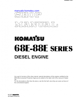 4D88E-3(JPN) S/N ALL Shop (repair) manual (English)