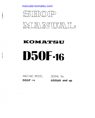 D50F-16(JPN) S/N 65595-UP Shop (repair) manual (English)