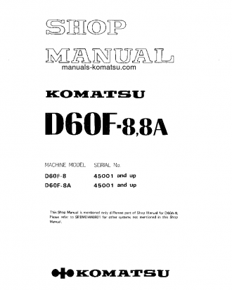 D60F-8(JPN)-A S/N 45001-UP Shop (repair) manual (English)
