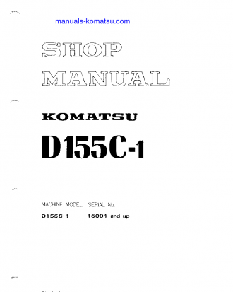 D155C-1(JPN) S/N 15001-31585 Shop (repair) manual (English)