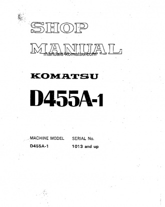 D455A-1(JPN) S/N 1301-UP Shop (repair) manual (English)