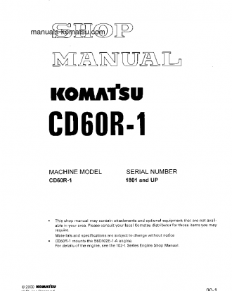 CD60R-1(JPN) S/N 1801-UP Shop (repair) manual (English)