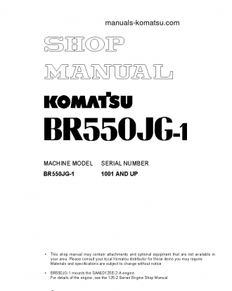 BR550JG-1(JPN) S/N 1001-UP Shop (repair) manual (English)