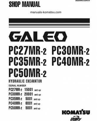 PC30MR-2(ITA) S/N 20001-UP Shop (repair) manual (English)