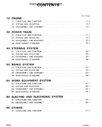 WA180-1(JPN) S/N 10001-UP Shop (repair) manual (English)