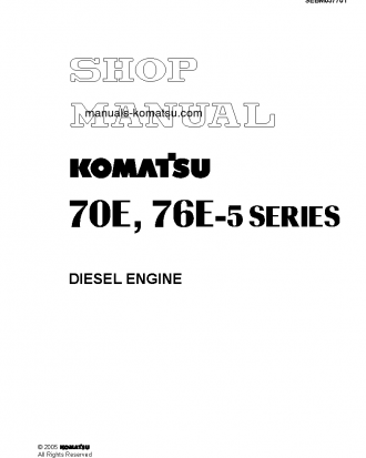 2D70E-5(JPN) S/N ALL Shop (repair) manual (English)