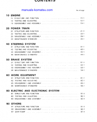 WA100-1(JPN) S/N 10001-UP Shop (repair) manual (English)