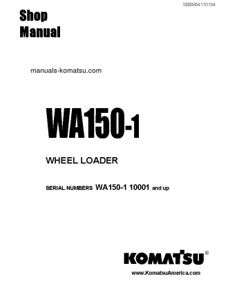 WA150-1(JPN) S/N 10001-20000 Shop (repair) manual (English)