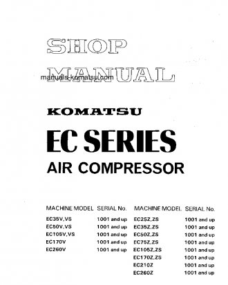 EC105VS-1(JPN) S/N 1001-UP Shop (repair) manual (English)