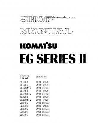 EG150-1(JPN) S/N 1001-UP Shop (repair) manual (English)