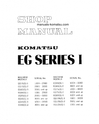 EG15S-2(JPN) S/N 2001-3000 Shop (repair) manual (English)
