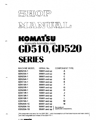 GD511A-1(JPN) S/N 10001-UP Shop (repair) manual (English)