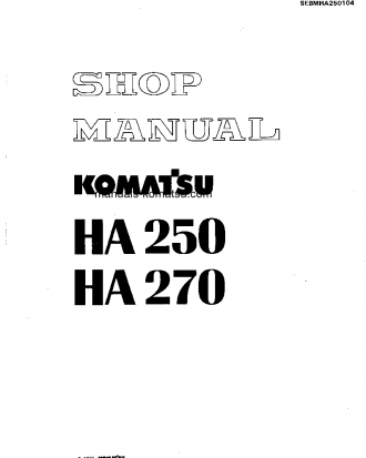 HA250-1(JPN) S/N 60636-UP Shop (repair) manual (English)