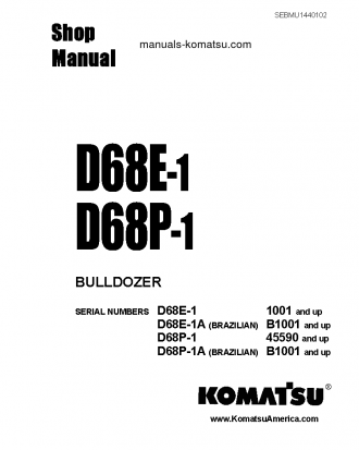 D68E-1(JPN) S/N 1001-UP Shop (repair) manual (English)