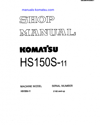 HS150S-11(JPN) S/N 2102-UP Shop (repair) manual (English)
