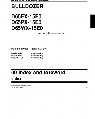 D65EX-15(JPN)-TIER3 PLUS UNDERCARRIAGE S/N 69001-UP Shop (repair) manual (English)