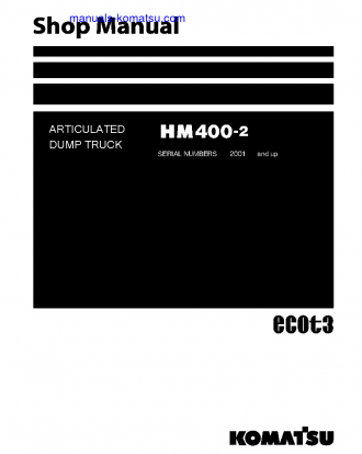 HM400-2(JPN) S/N 2001-UP Shop (repair) manual (English)