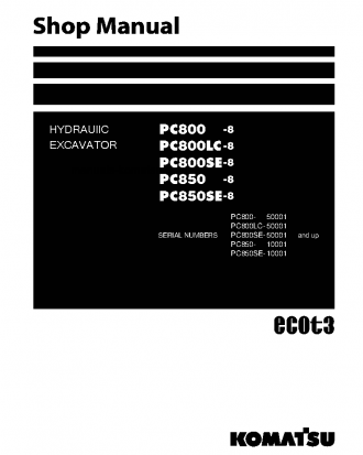 PC800-8(JPN) S/N 50001-UP Shop (repair) manual (English)