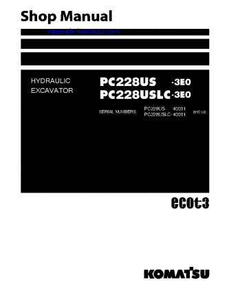 PC228US-3(GBR)-TIER3 S/N 40001-UP Shop (repair) manual (English)